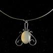 Filigree Pendant Necklace w/Cab- Sterling Silver- $70